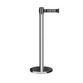 Montour Line Retractable Belt Rolling Stanchion, 2.5ft Pol.Steel Post  11ft. Wait ME630-PS-PLEAWBW-110